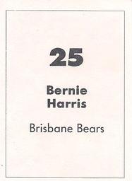 1990 Select AFL Stickers #25 Bernie Harris Back